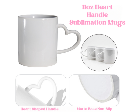 Heart Shaped Handle Sublimation Mug 11oz (330ml) image 0