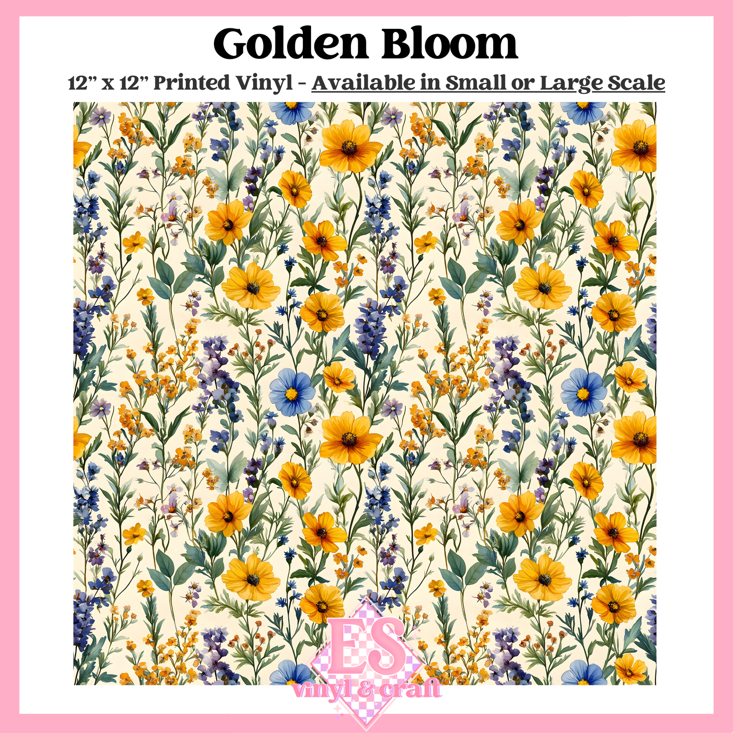 Golden Bloom - Small or Large Scale Options - 12" x 12" Sheet image 0