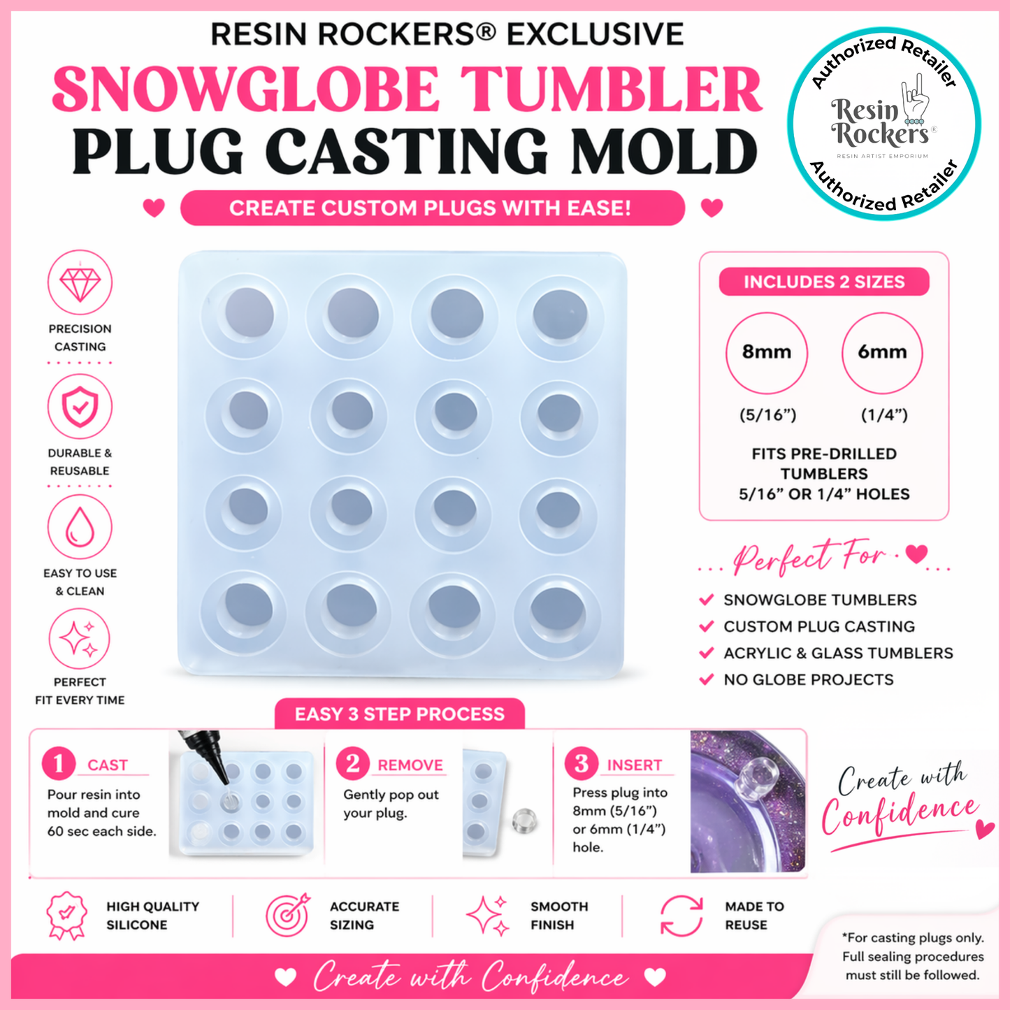 Resin Rockers® Snowglobe Plug Casting Mould