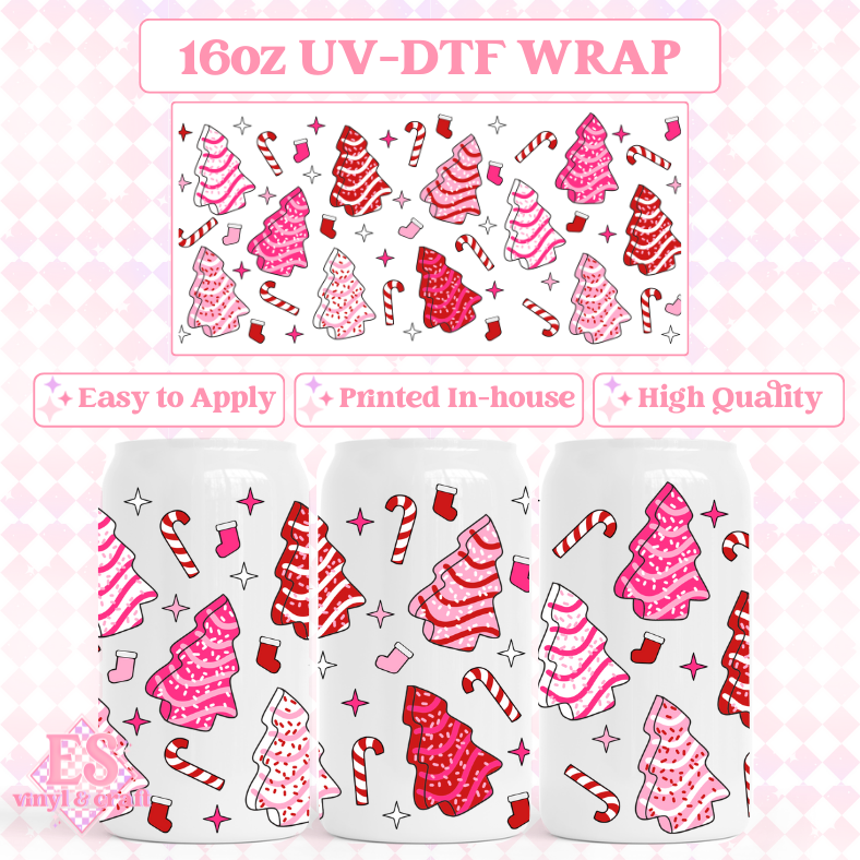 Christmas - 16oz Beer Can / Libbey UV-DTF Transfers image 9