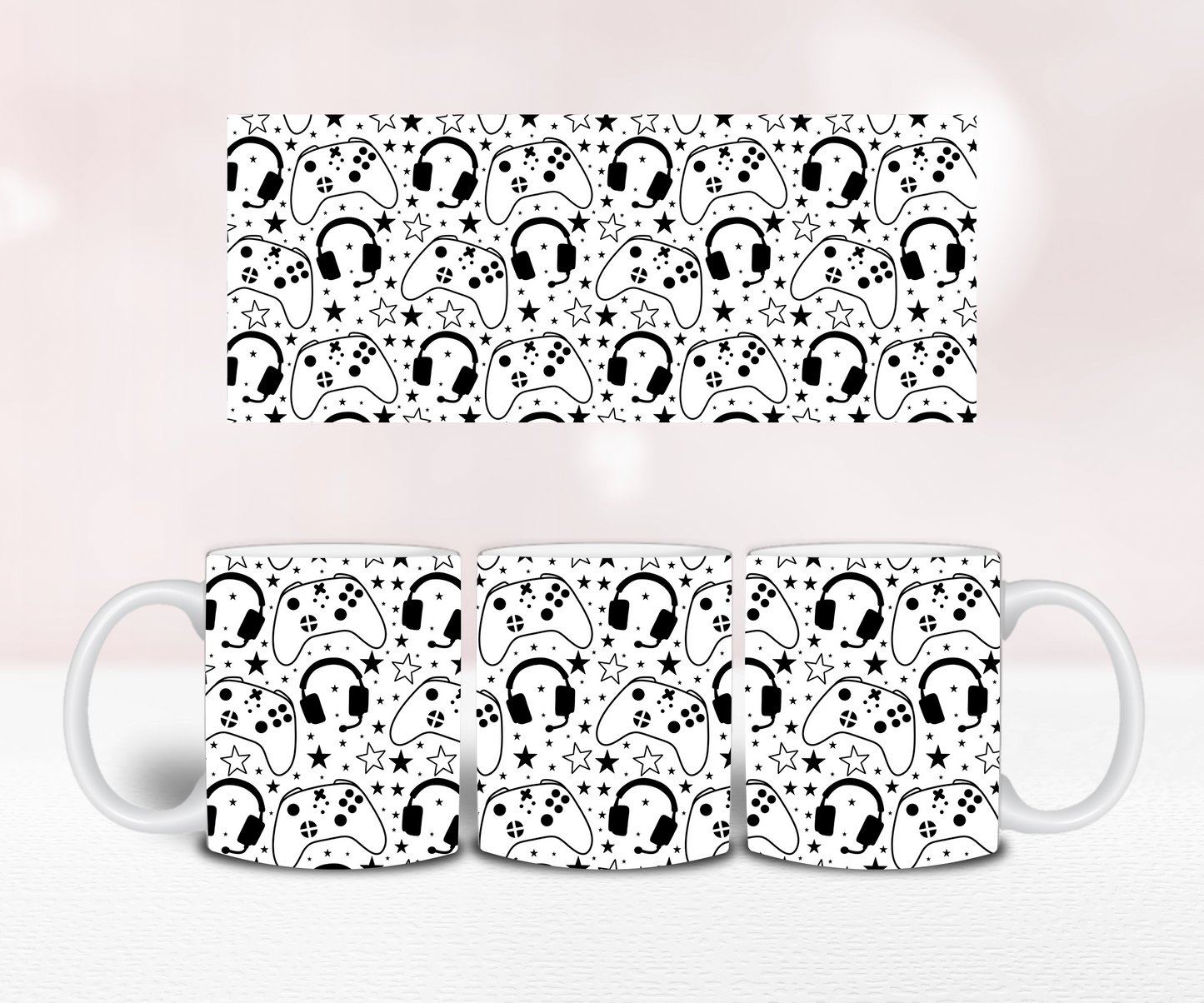 Gamer X Seamless - Pre Printed Sublimation 11oz or 20oz image 1