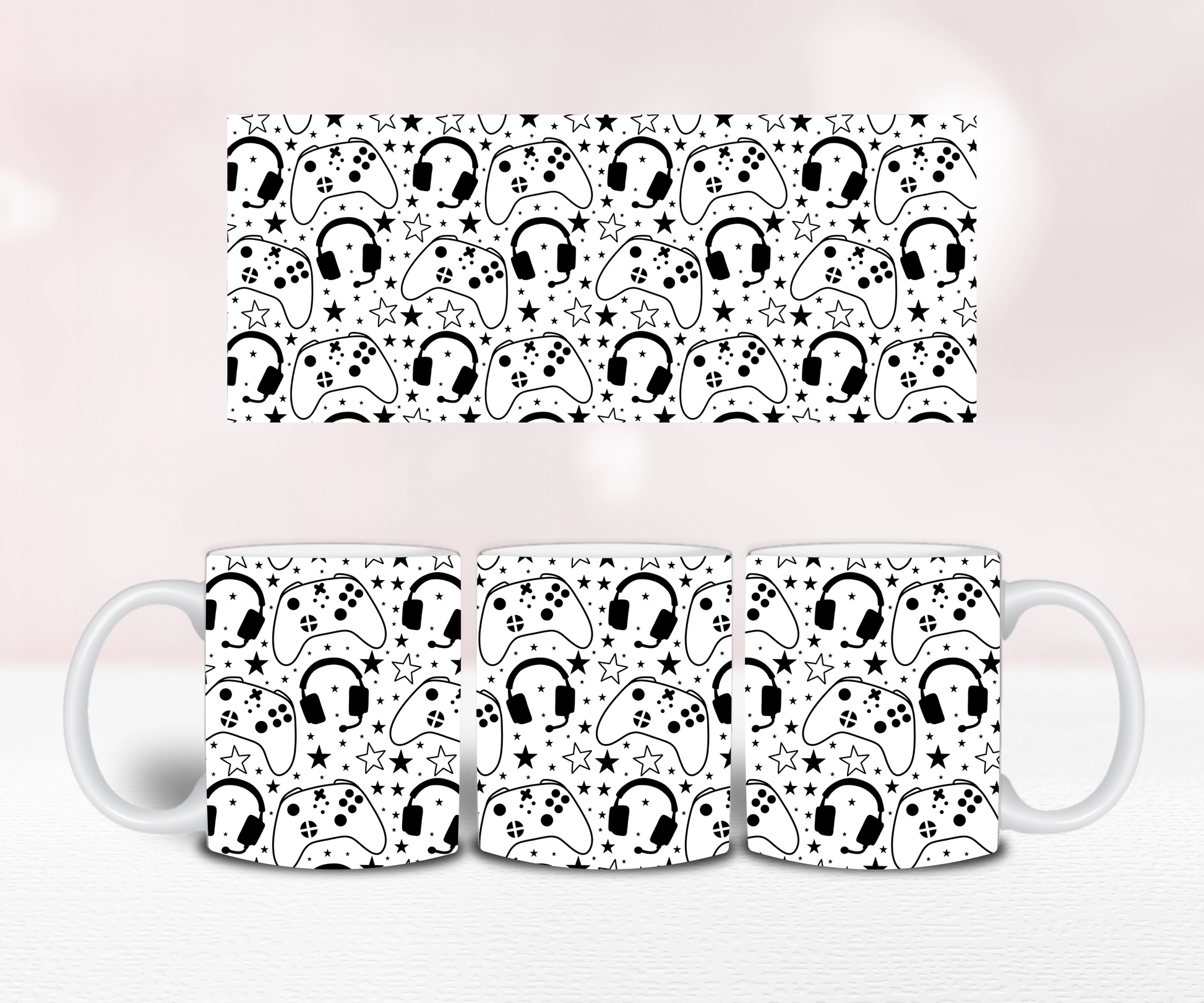 Gamer X Seamless - Pre Printed Sublimation 11oz or 20oz image 1