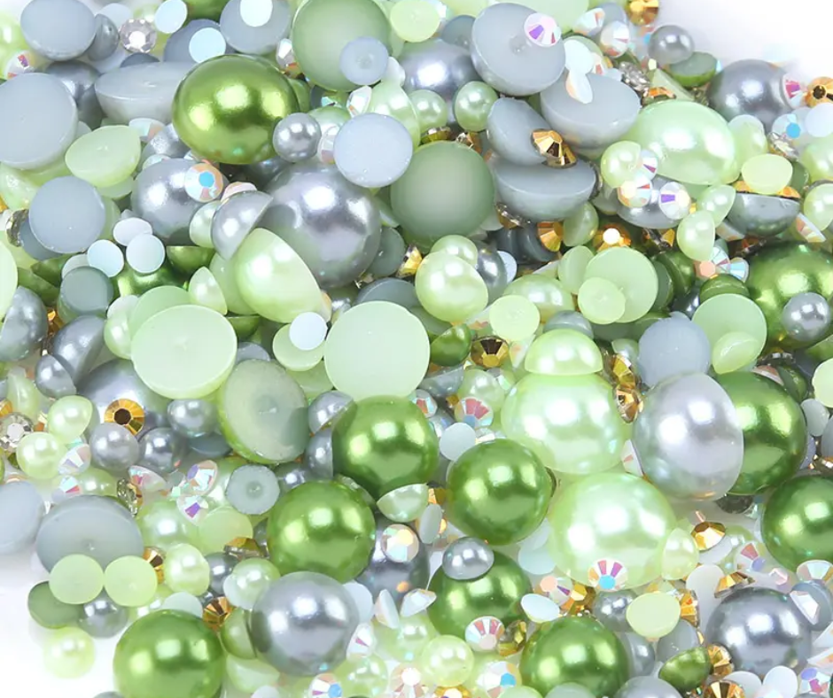 Kermit's Kiss - Pearl & Rhinestone Mix image 0