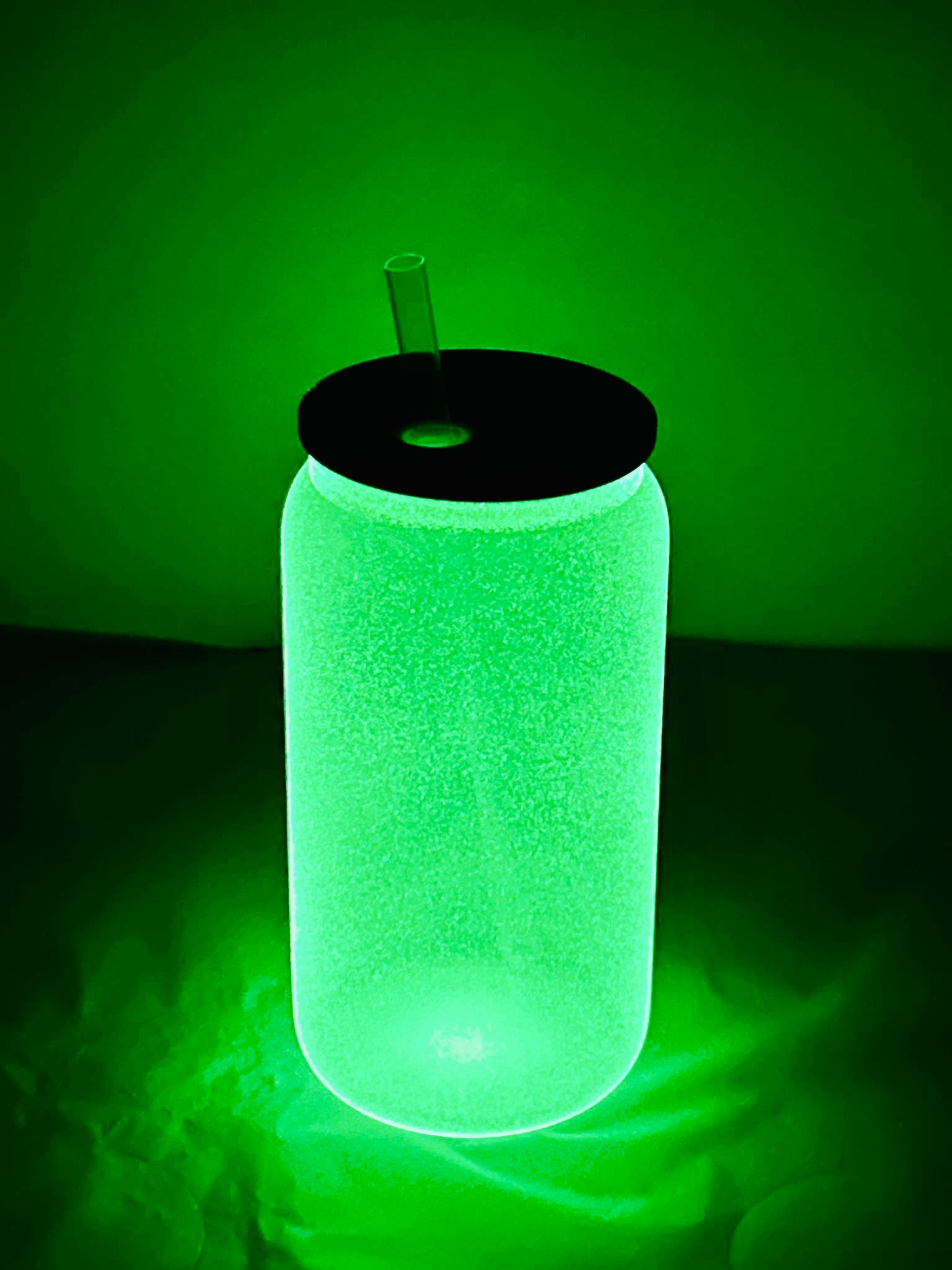 Glow in the Dark Sublimation Beer Can Glasses 16oz image 1