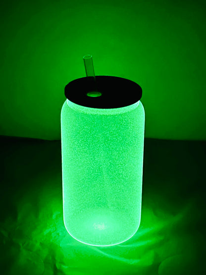 Glow in the Dark Sublimation Beer Can Glasses 16oz image 1