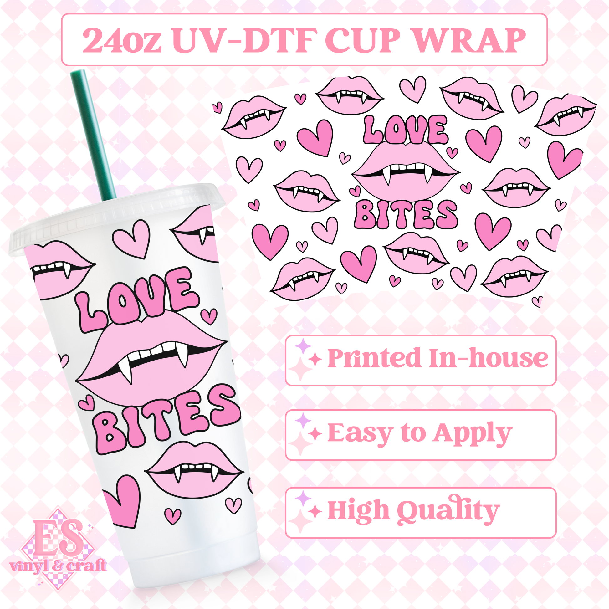 Love Bites - UVDTF 24oz Cold Cup Wrap image 0