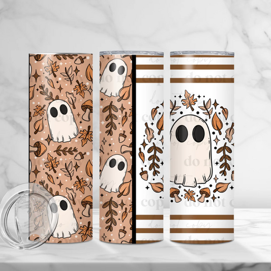 Autumn Ghostie - Full 20oz Tumbler Sublimation Ready To Print image 0