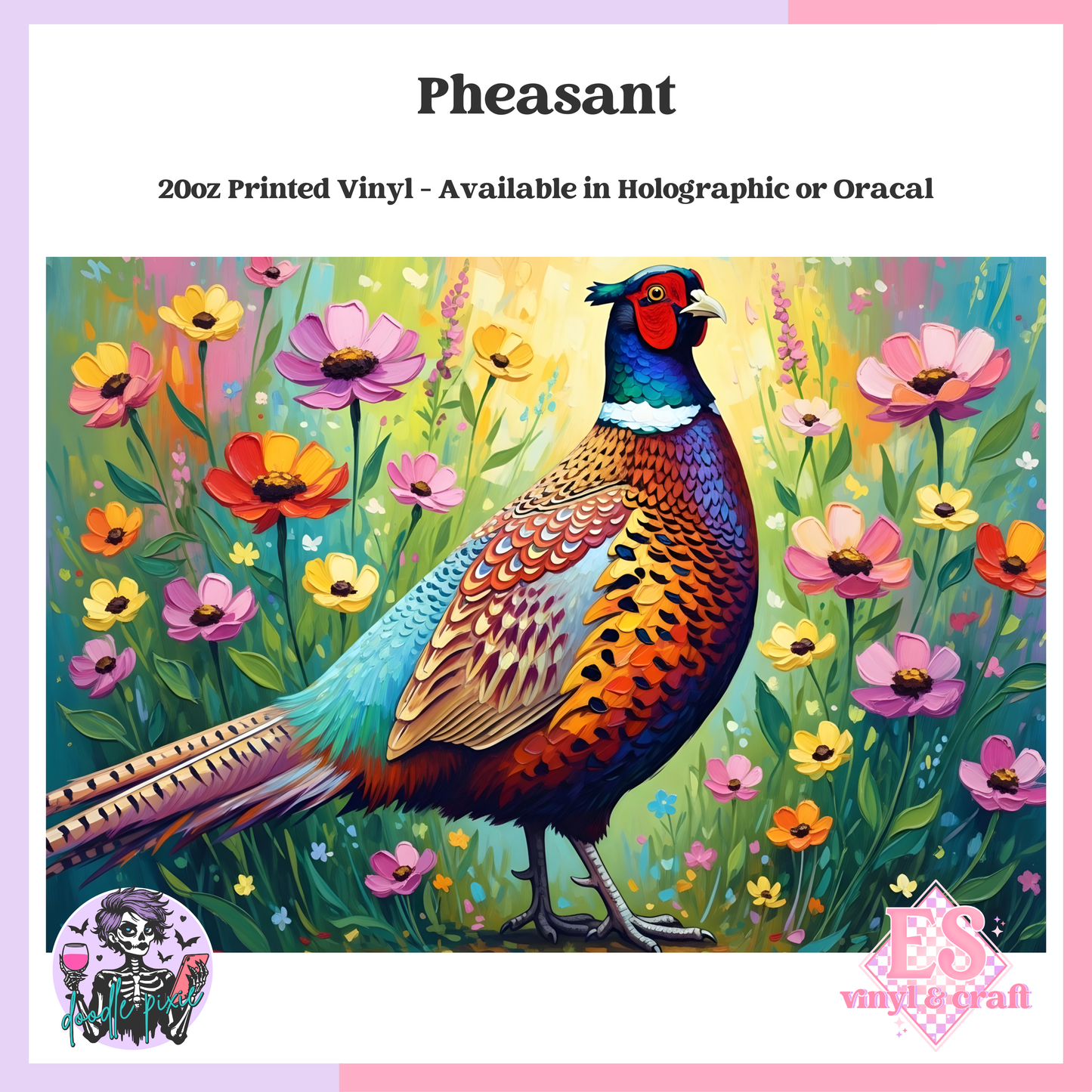 Pheasant - 20oz Printed Tumbler Self Adhesive Vinyl image 0