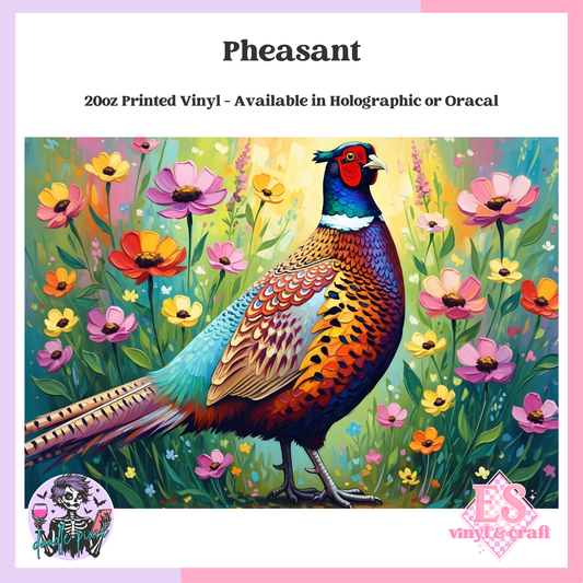 Pheasant - 20oz Printed Tumbler Self Adhesive Vinyl image 0