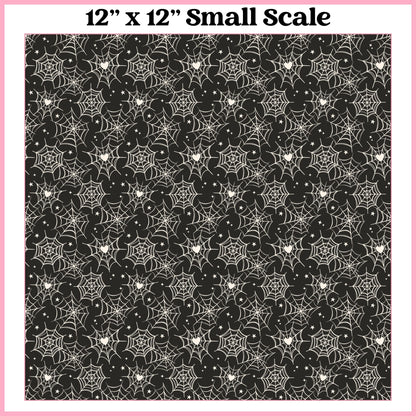 Cream on Grey Webs - 12"x12" Printed Self Adhesive Vinyl