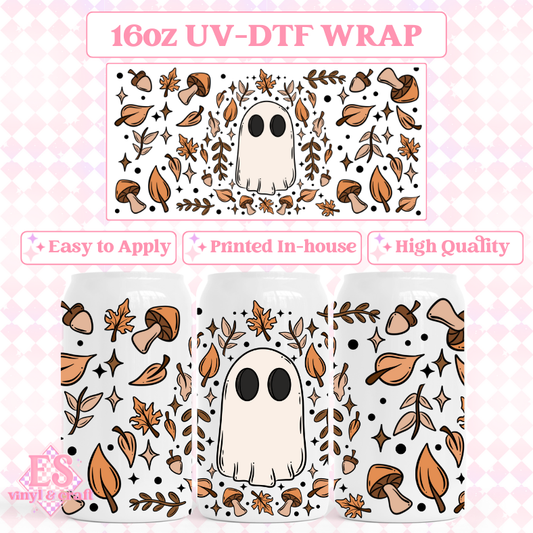 Autumn Ghostie - 16oz Beer Can / Libbey UV-DTF image 0