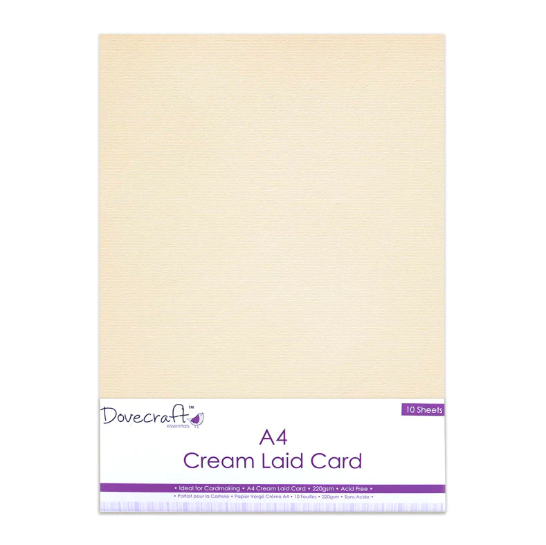 Dovecraft A4 Cream Laid Card 220gsm x 10 Sheets image 0