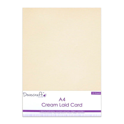 Dovecraft A4 Cream Laid Card 220gsm x 10 Sheets image 0