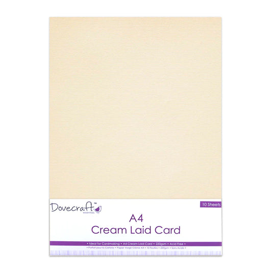 Dovecraft A4 Cream Laid Card 220gsm x 10 Sheets image 0