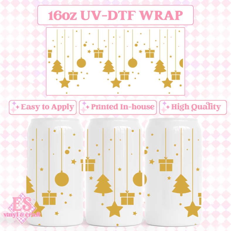 Christmas - 16oz Beer Can / Libbey UV-DTF Transfers image 4