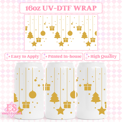 Christmas - 16oz Beer Can / Libbey UV-DTF Transfers image 4