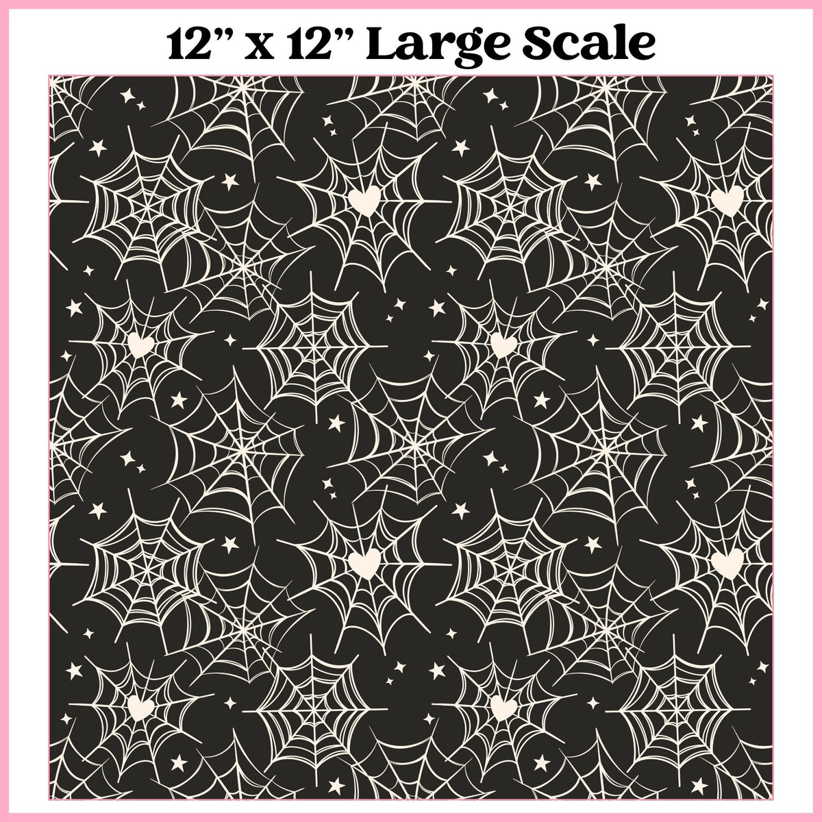Cream on Grey Webs - 12"x12" Printed Self Adhesive Vinyl