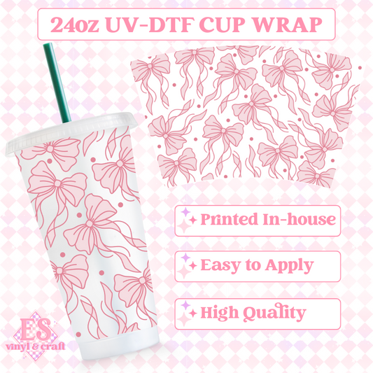 Flowy Flowing Bows - UVDTF 24oz Cold Cup Wrap image 0
