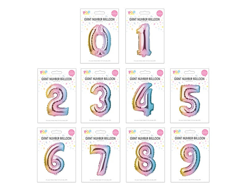 Multicoloured Foil Number Balloon 65cm image 0