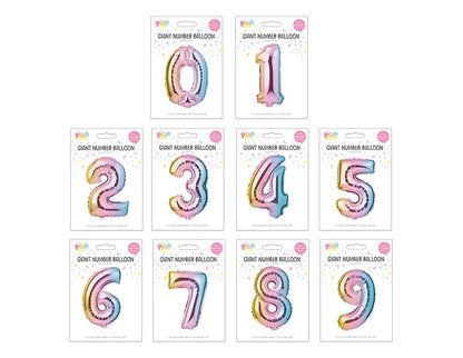Multicoloured Foil Number Balloon 65cm image 0