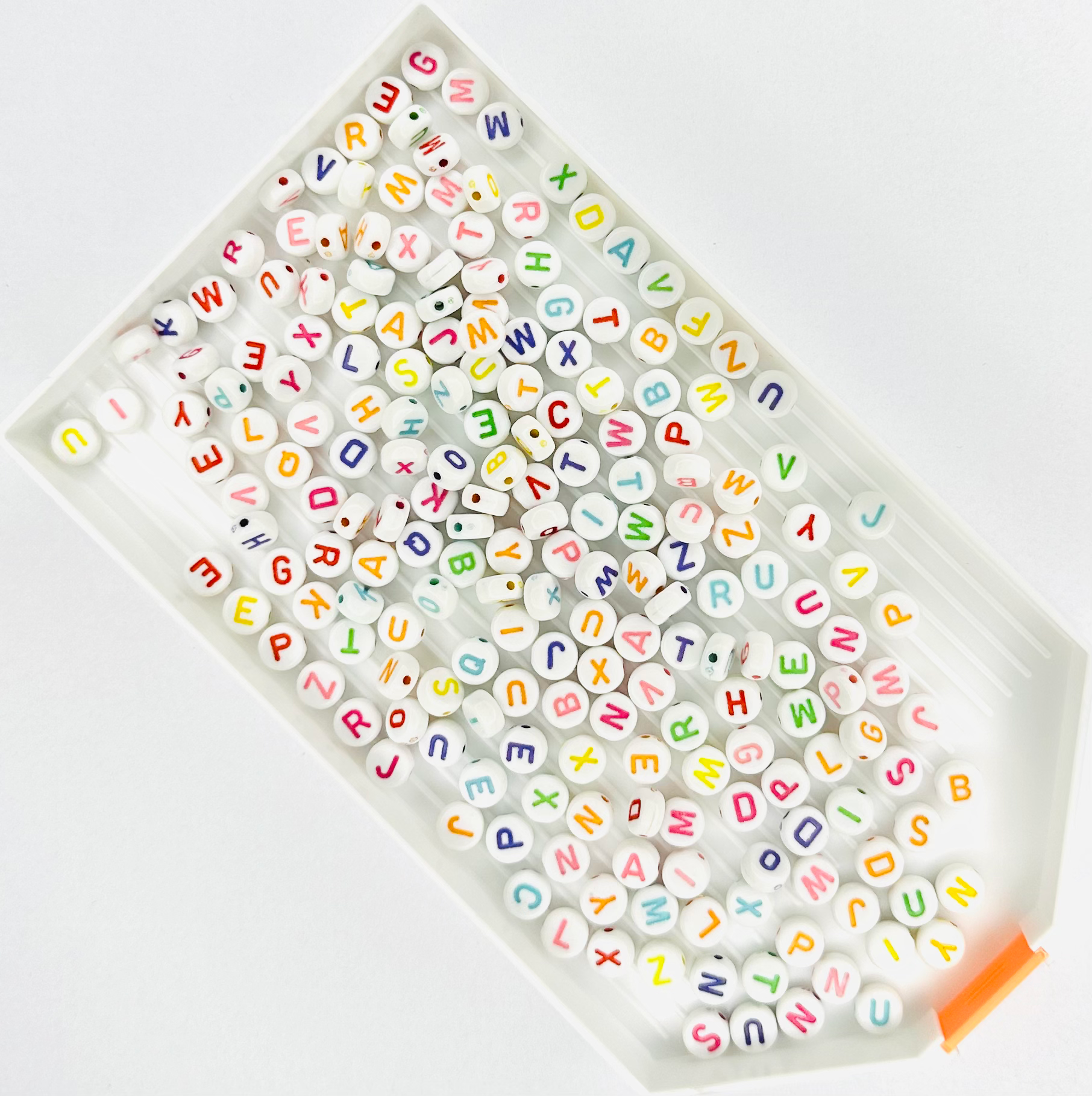 White and Multicoloured Letter Beads (Pack of 200) image 0