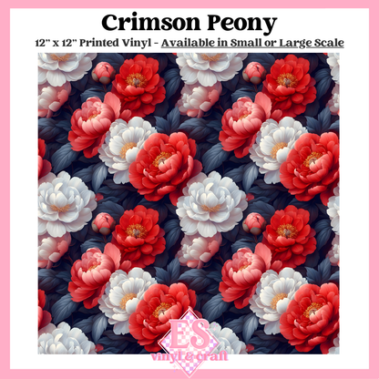 Crimson Peony - Small or Large Scale Options - 12" x 12" Sheet image 0