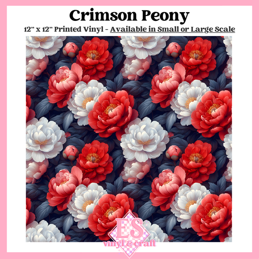 Crimson Peony - Small or Large Scale Options - 12" x 12" Sheet image 0