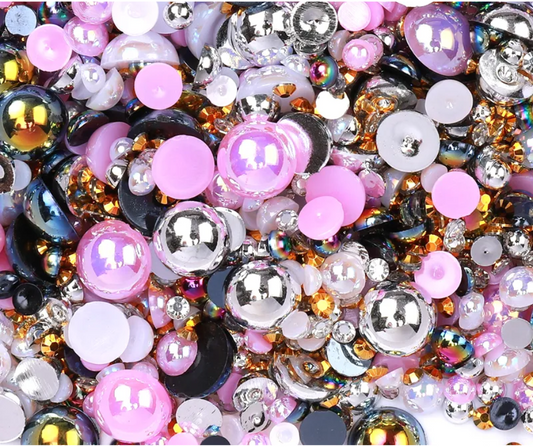 Oil Slick Purple - Pearl & Rhinestone Mix image 0