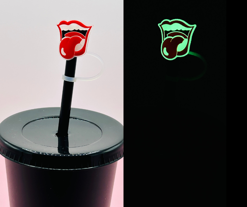 Straw Topper - Glow in the Dark Mouth image 0