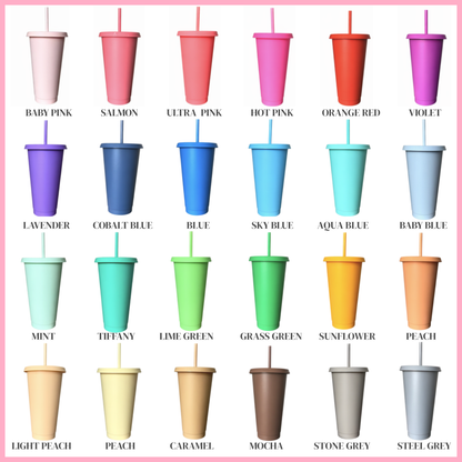 Coloured Cold Cups 24oz - New Collection (36 Colours Available)