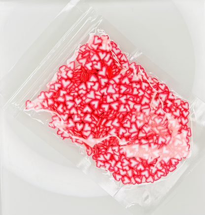 Pink Hearts - Polymer Clay Slices image 1