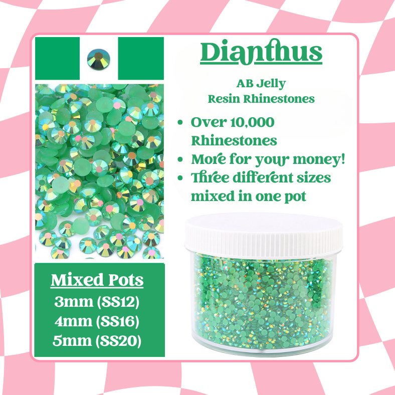 Rhinestone Mixed Pots - AB Jelly Rhinestones (3mm, 4mm, 5mm) 100g image 11