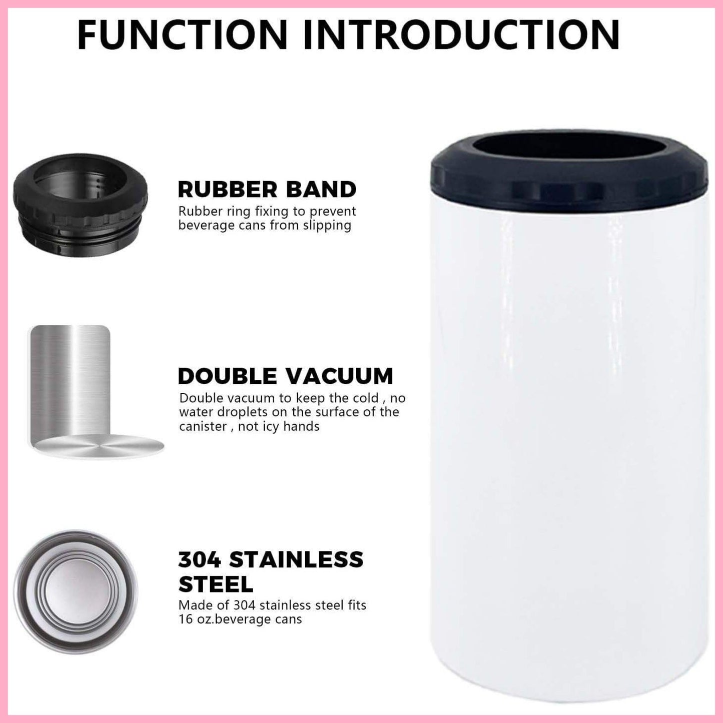 16oz 2 in 1 Sublimation Tumbler & Drinks Cooler