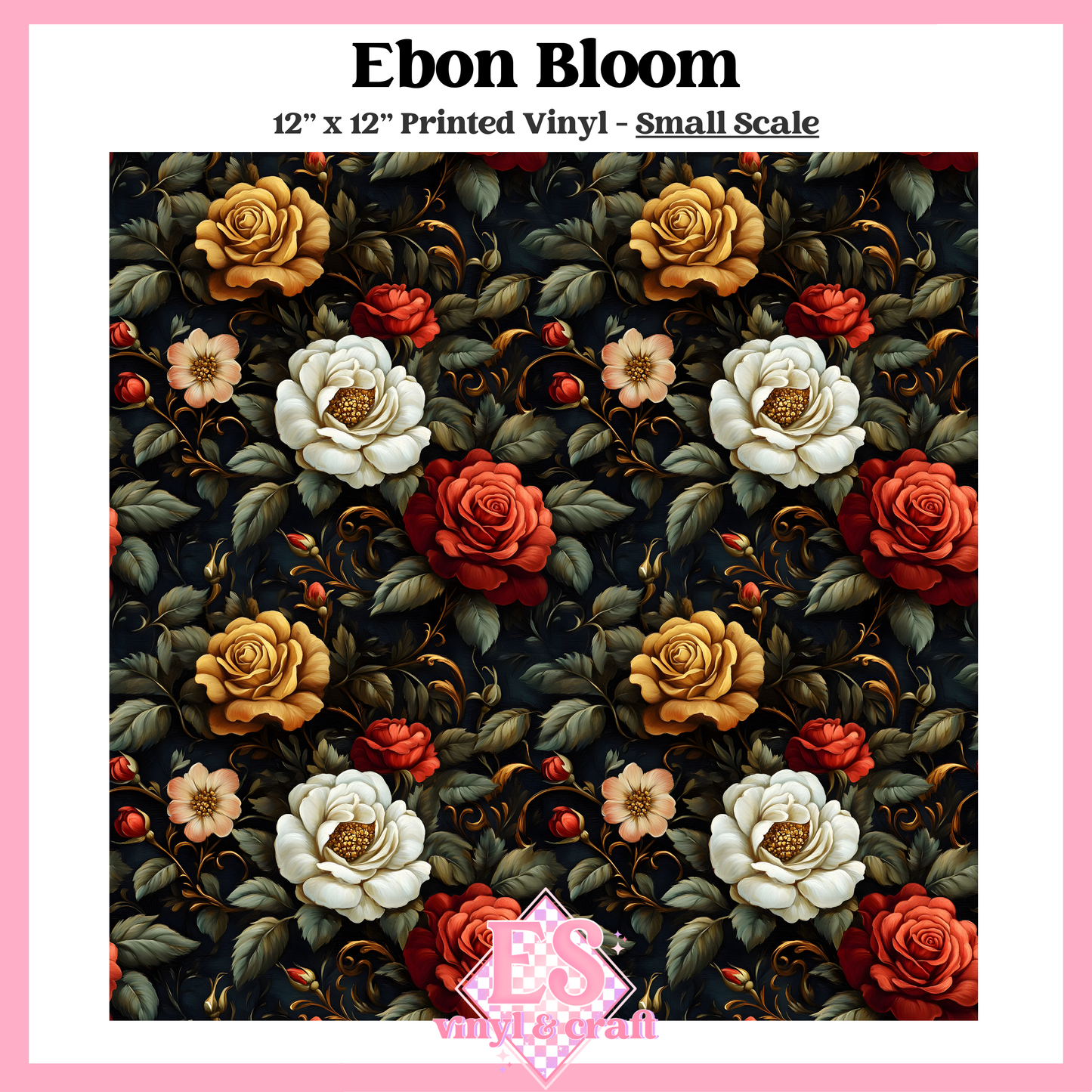 Ebon Bloom - Small or Large Scale Options - 12" x 12" Sheet image 1