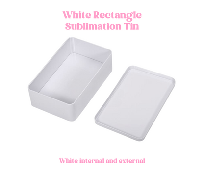 White Rectangle Sublimation Tin 18cm x 11cm x 5.5cm image 2