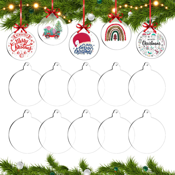 Christmas Acrylic Ornament Blanks Tree or Bauble image 1