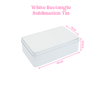 White Rectangle Sublimation Tin 18cm x 11cm x 5.5cm image 0