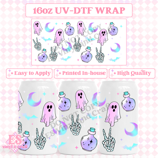 Spooky Pastels - 16oz Beer Can / Libbey UV-DTF Transfers image 0