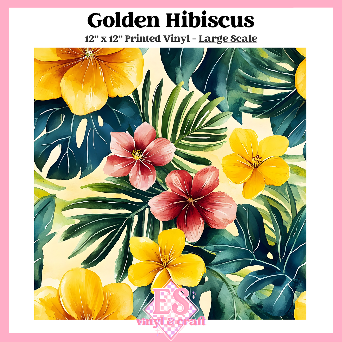 Golden Hibiscus - Small or Large Scale Options - 12" x 12" Sheet image 2