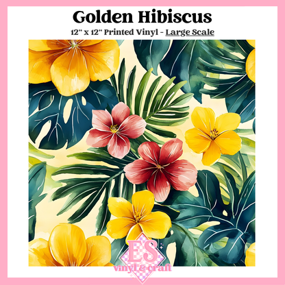 Golden Hibiscus - Small or Large Scale Options - 12" x 12" Sheet image 2