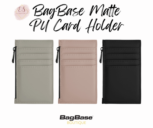 BagBase Matte PU Card Holder image 0
