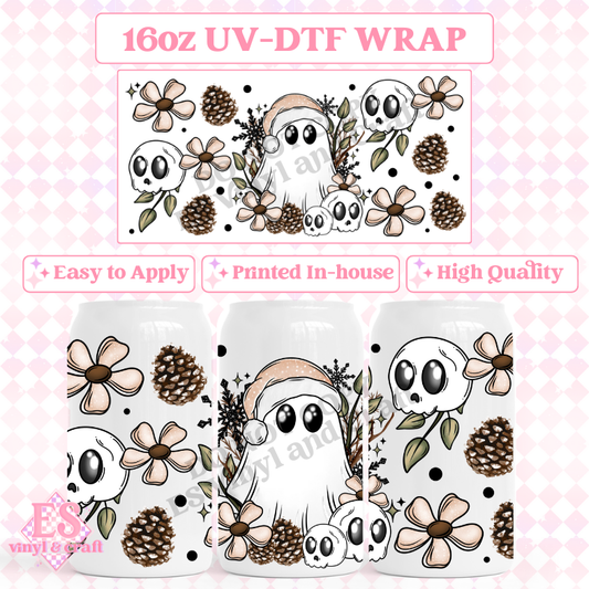 Winter Ghostie - 16oz Beer Can / Libbey UV-DTF Transfer image 0