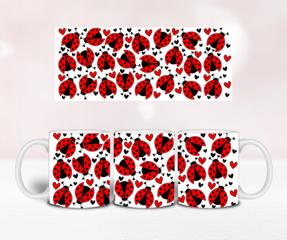 Red Ladybird Seamless - Pre Printed Sublimation 11oz or 20oz Wrap image 1