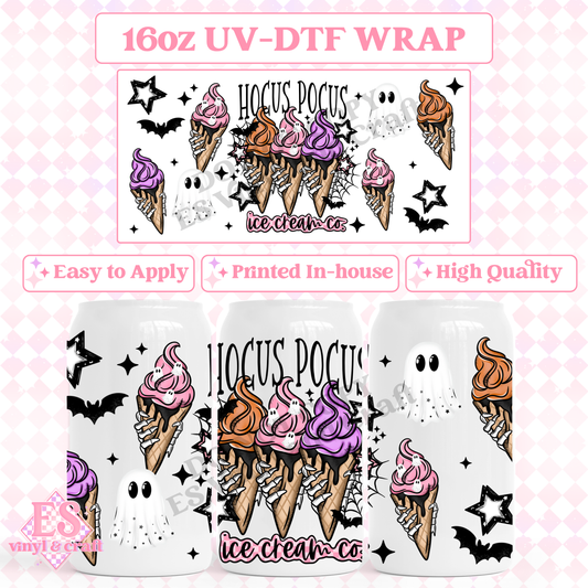 Hocus Pocus Ice Cream - 16oz Beer Can / Libbey UV-DTF Transfer image 0