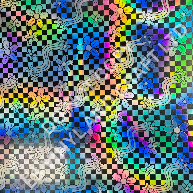 UV Printed Holographic Teckwrap Permanent Vinyl - A4 or 12" x 12" Sheet image 5