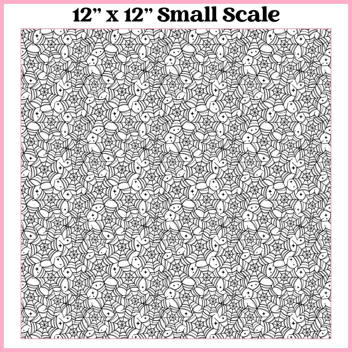 Black on White Webs - 12"x12" Printed Self Adhesive Vinyl
