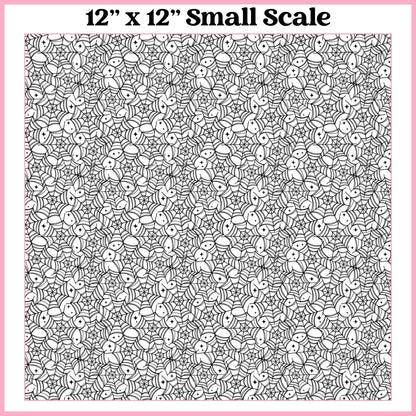 Black on White Webs - 12"x12" Printed Self Adhesive Vinyl