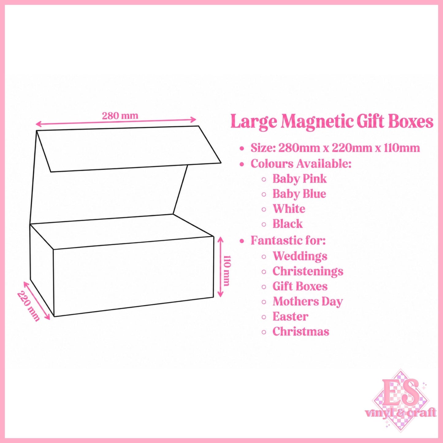 Magnetic Gift Box Baby Blue - 280mm x 220mm x 110mm