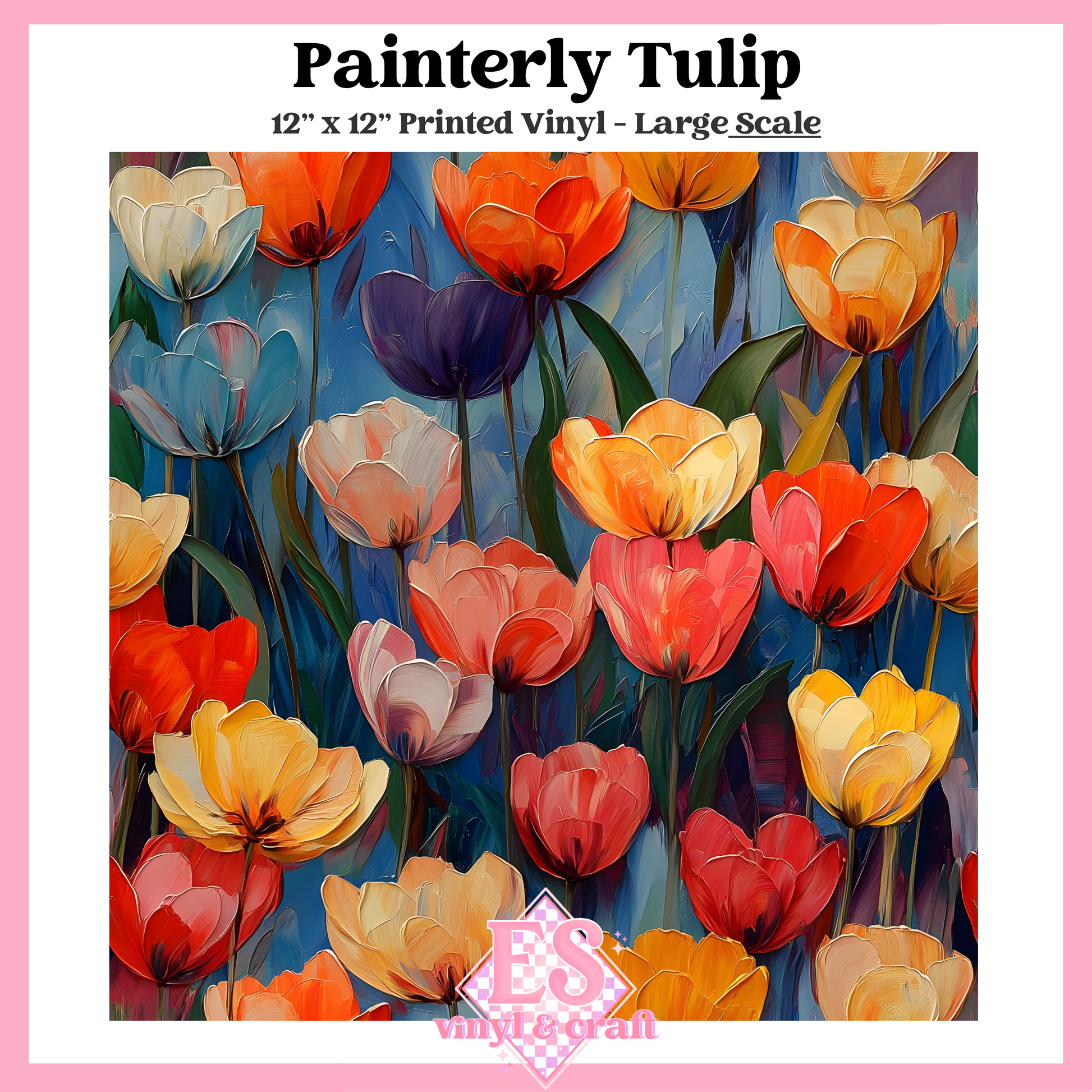 Painterly Tulip - Small or Large Scale Options - 12" x 12" Sheet image 2