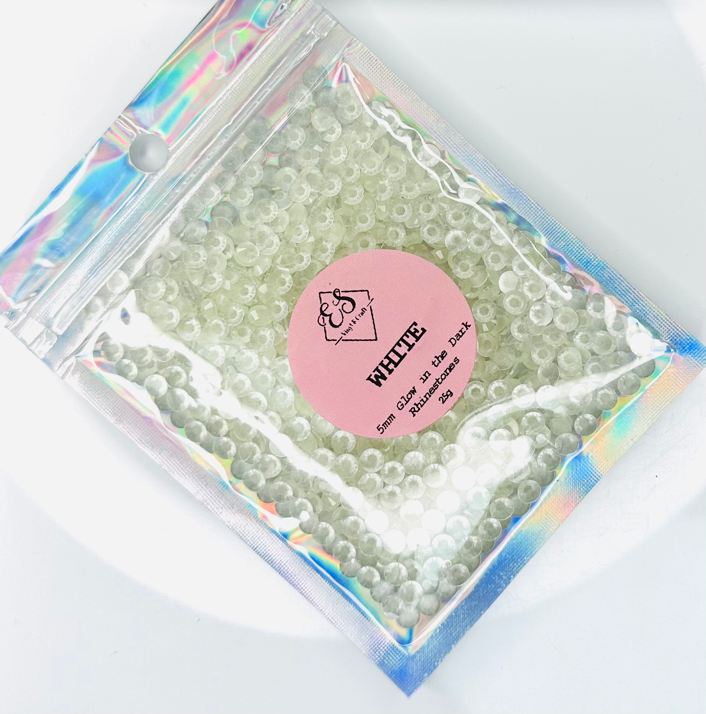White - Glow in the Dark Resin Rhinestones (3mm, 4mm & 5mm) image 2